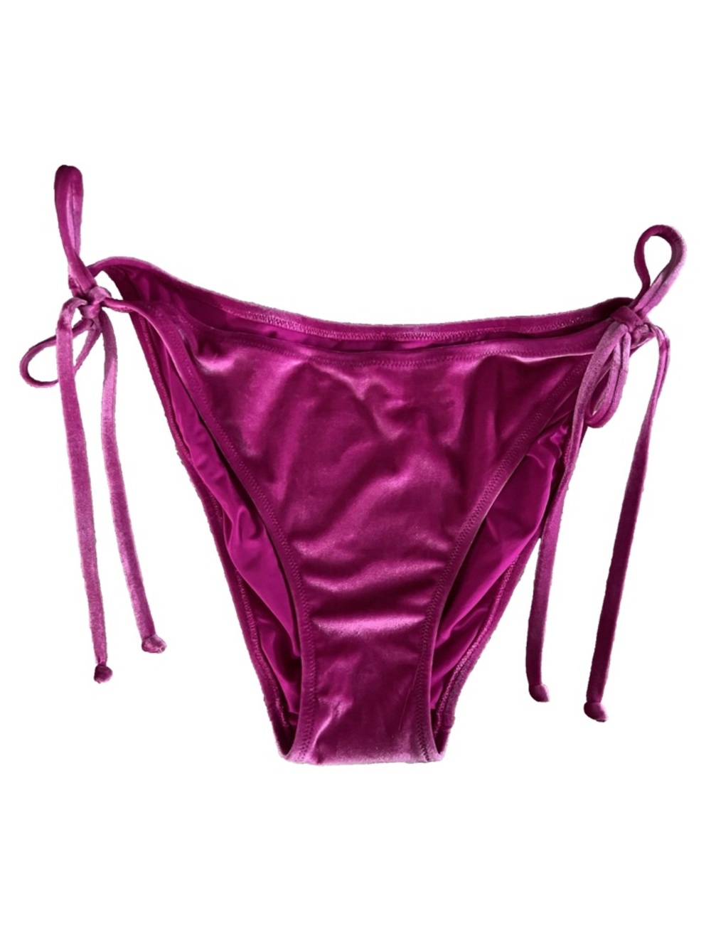 LOVE & SPORTS PLUS 2XL 20 STRETCH PINK GLAM Velvet Tie-Side Bikini Bottom NWOT